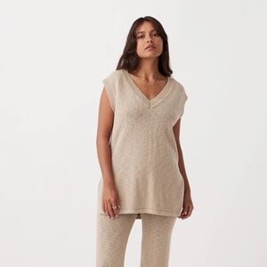 NWT Emma Vest Taupe Top